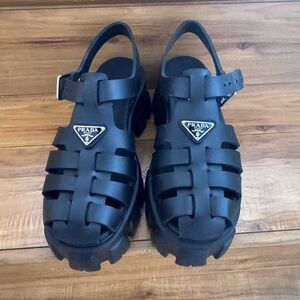 Prada Black Chunky Sandals